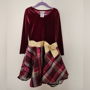 Bonnie Jean Deep Red Velvet Dress